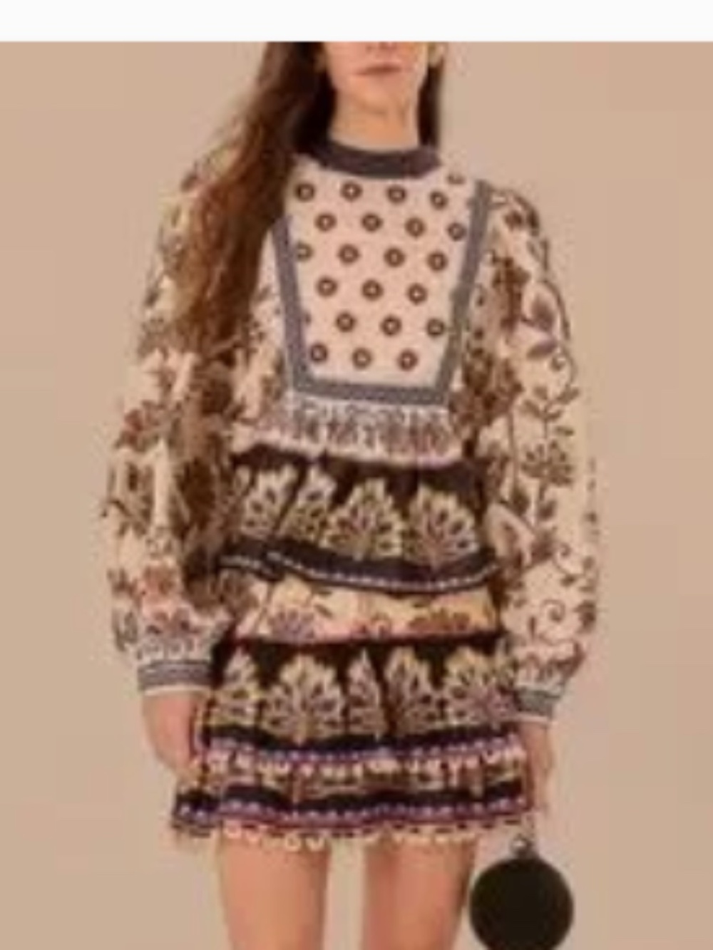 Farm Rio. Cream Ainika Maxi Floral Blouse. Brand new with tag